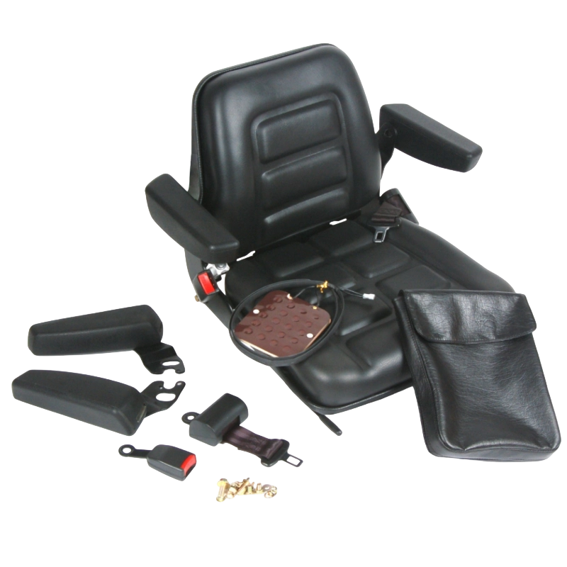 BF1-1 Langlebiger, ergonomischer, zertifizierter Gabelstaplersitz für Gabelstapler mit Verbrennungsmotor, mit schwarzem Vinyl