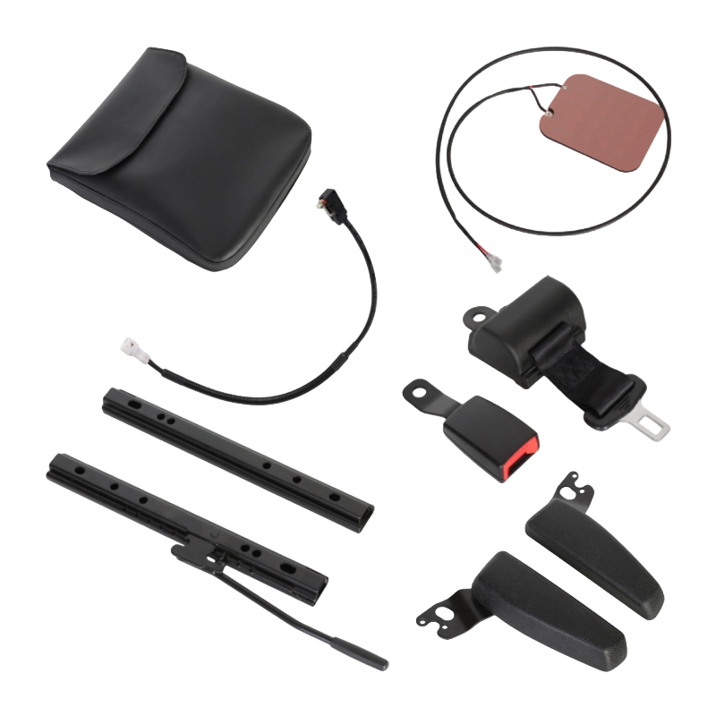 BF1-2 Kostengünstiger Gabelstaplersitz aus schwarzem Vinyl mit klappbarer Rückenlehne für Lagerfahrzeugflotten