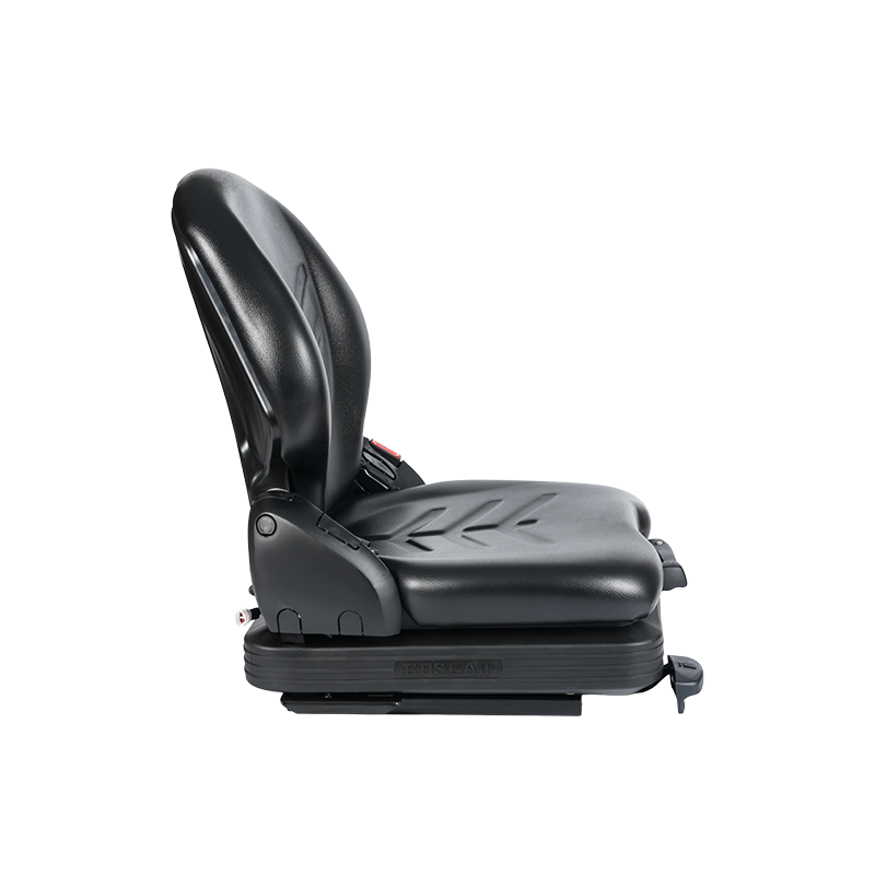 BF16 Low-Profile-Vinyl-Ersatzsitz mit mechanischer Federung für Materialtransport-Gabelstaplergeräte – Schwarz mit EN13490 IT1+IT2